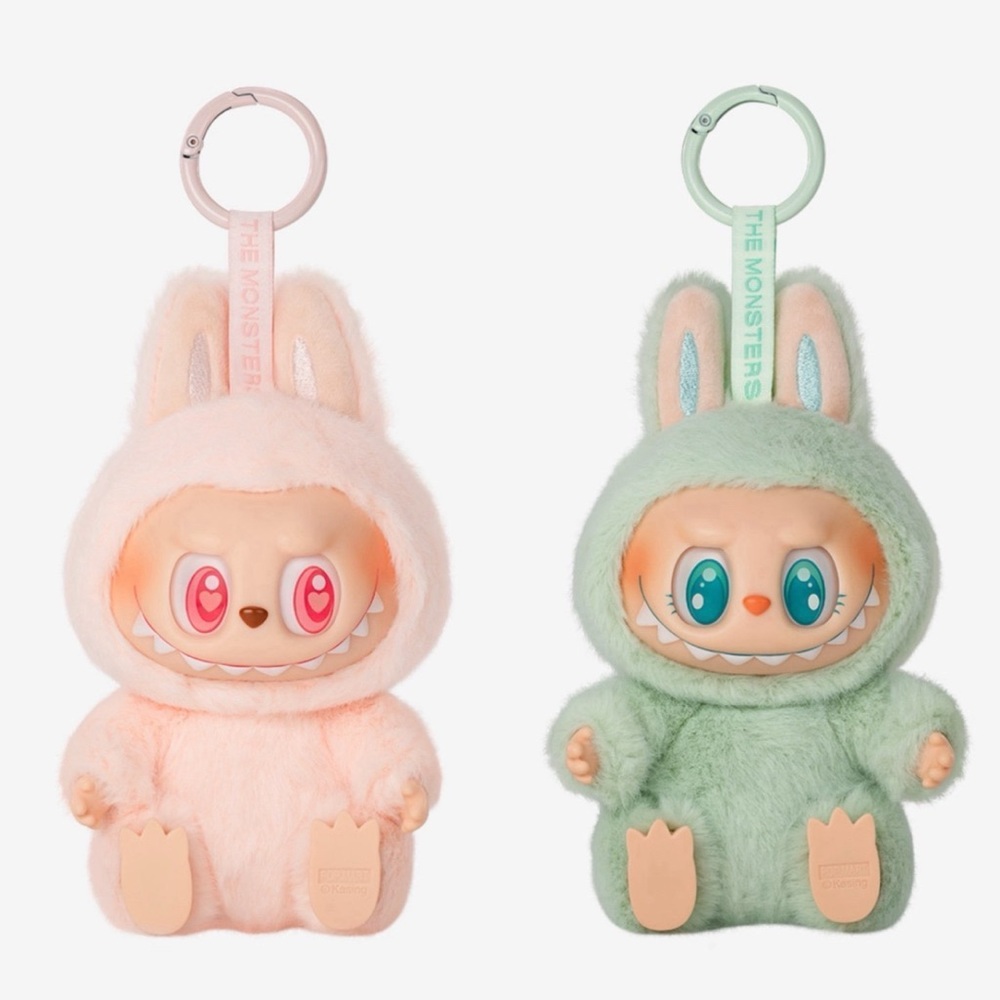 Authentic Labubu POP MART The Monsters Labubu Bundle Ququ & Dada (Pink & Green)